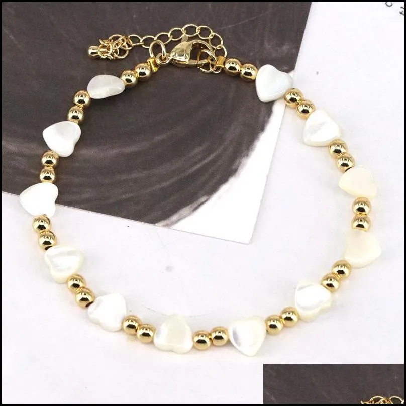 charm bracelets 5pcs white star / heart shell beads bracelet rainbow bead for women jewelry 2022 girlfriend giftcharm kent22