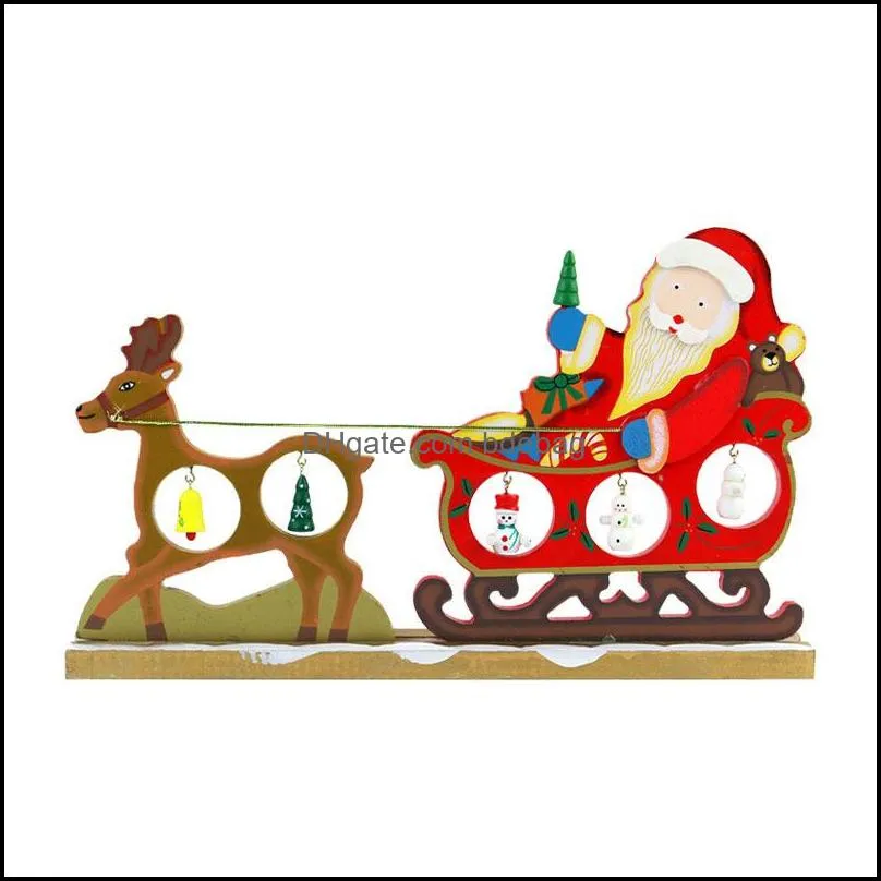 wooden santa diy desktop decoration christmas santa claus snowman motif diy swing santa office cafe table decoration