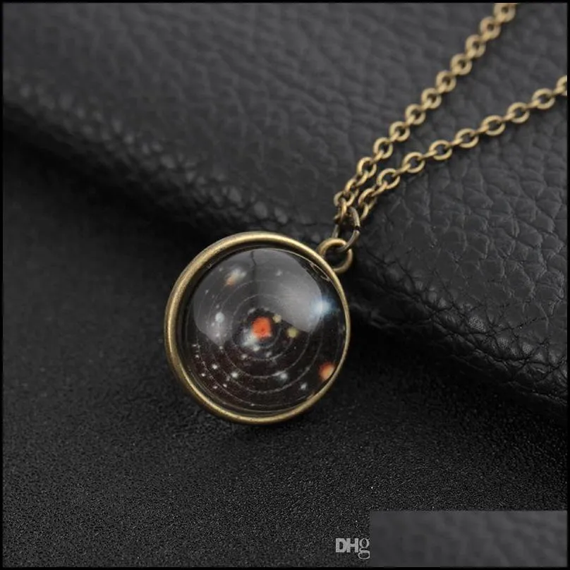 double star sky necklace universe glass cabochon necklaces pendants fashion jewelry will and sandy drop ship
