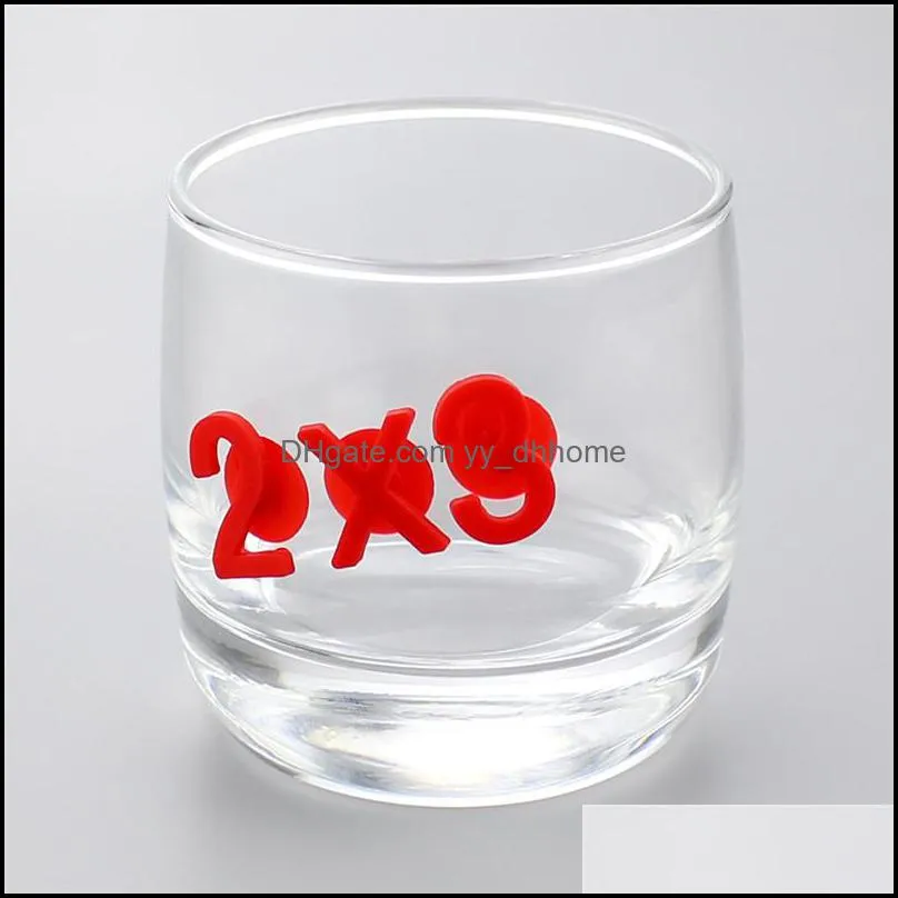 digital cup recognizer wine glass cup silicone digital suck identifier tags party wine glass dedicated tag 14pcs/ set