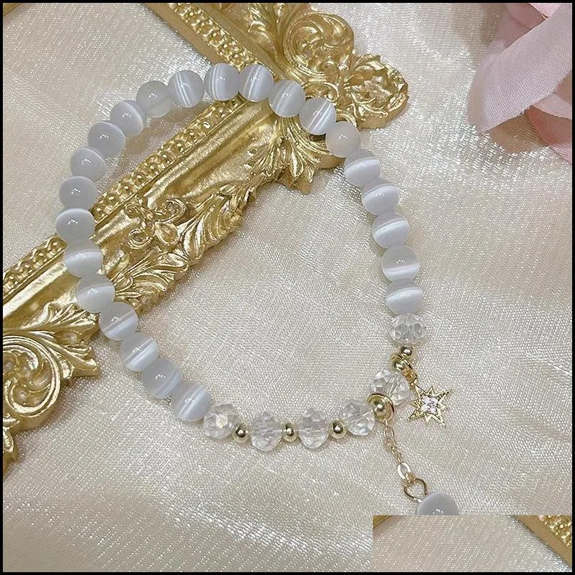 charm bracelets korean style opal bracelet made of stones  butterfly fish tail star girl friend beads for jewelry womencharm