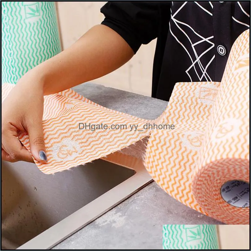 55 sheets/roll disposable cleaning towel non woven 24cmx30cm disposable cleaning cloths ecofriendly kitchen wet and dry towel