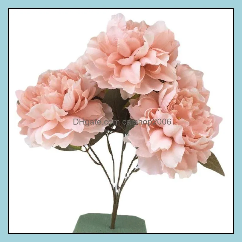 5pcs/set simulation peony flowers wedding background hand make artificial flower table decoration wall arrangement decorative head