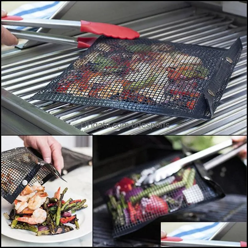 nonstick mesh bbq tools bag reusable and easy to clean outdoor picnic grill accessories