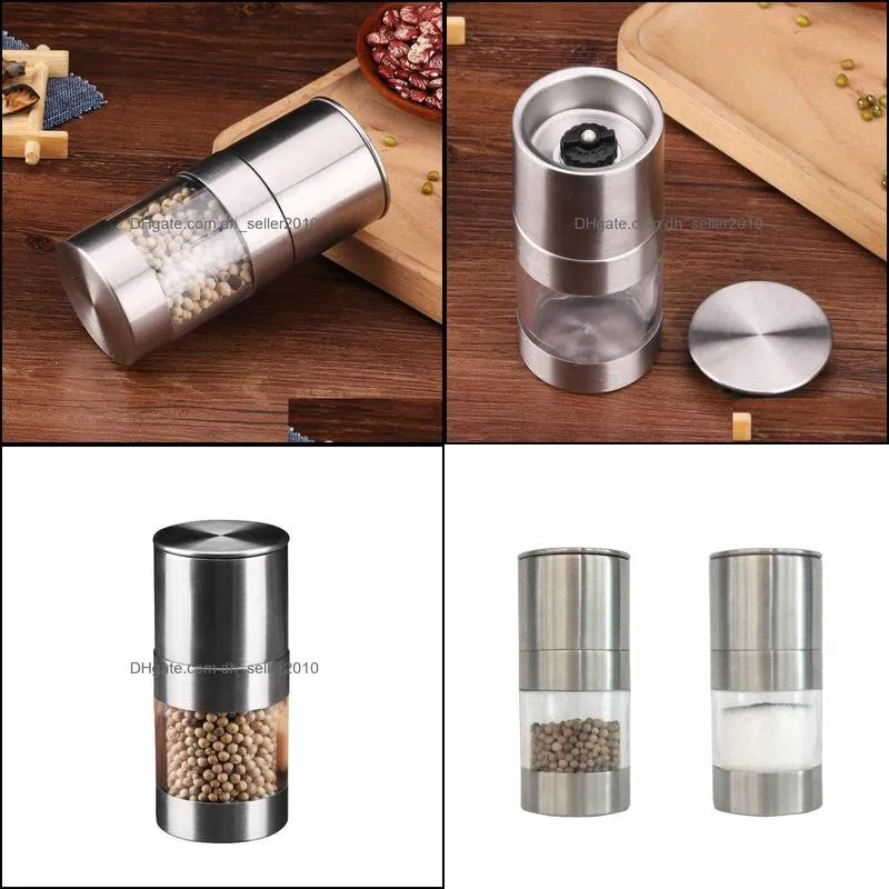 manual pepper mill salt shakers high quality stainless steel salts pepper grinder portable kitchen muller tool