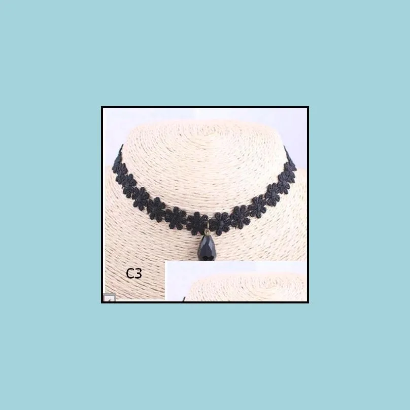 lolita velvet black lace chokers punk vintage style charms pendant necklaces jewelry for sale shipping