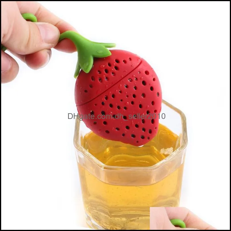 silicone fruit cute tea bag funny loose leaf tea infuser in strawberry and lemon shape filter device herbal spice diffuser