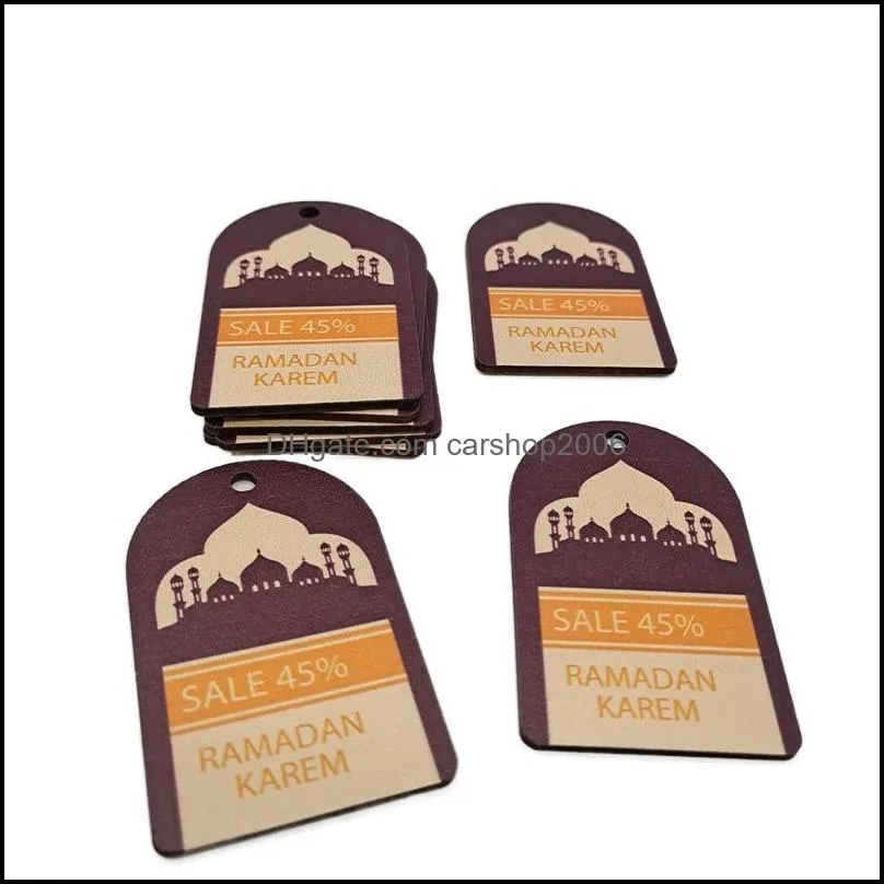 10 pieces/set wooden ramadan pendant eid mubarak sales discount islamic muslim alfitr party decor