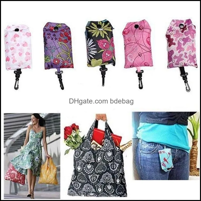 reusable shopping bag pouch nylon foldable eco friendly shopping bags portable home grocery supermarket shopping tote