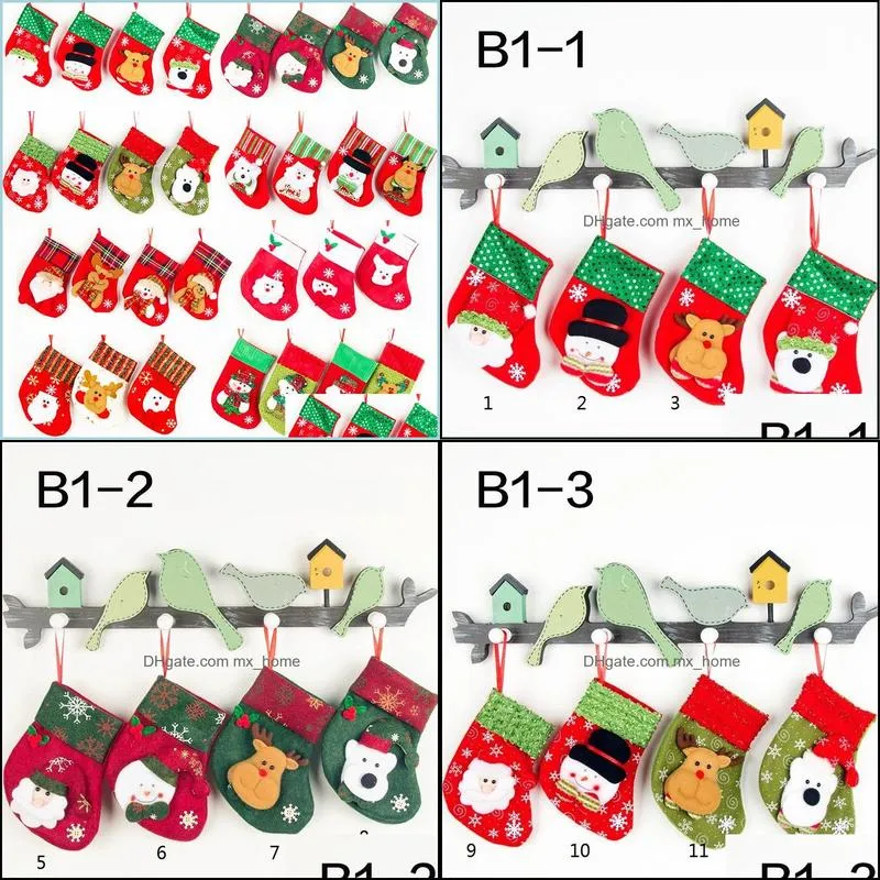 christmas stockings gifts snowman elk santa claus stocking bags el restaurant cutlery bag christmas tree hanging ornament home party