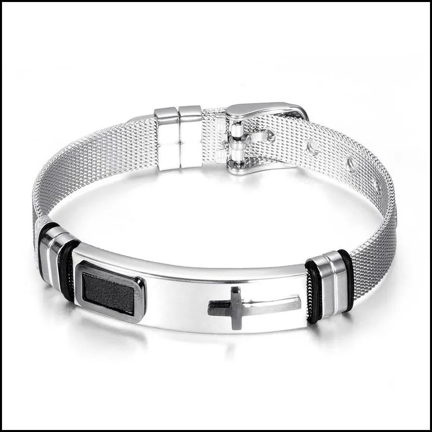 believe gold jesus cross bracelet bangle stainless steel pin buckle watch bands wristband bracelets for men fashion jewelry