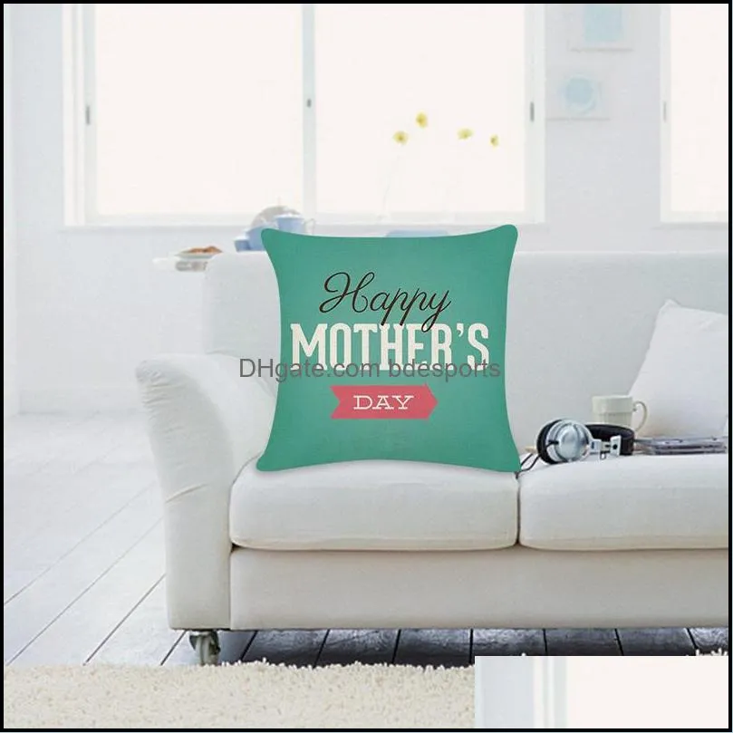 mother day pillow case happy mother day design linen cotton pillow covers square sofa cushion cover 45cmx45cm