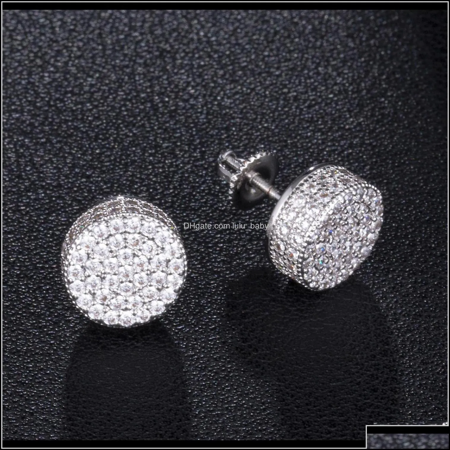 dz mens hip hop iced out micro paved cz round earrings for male party jewelry brincos cgtix hbprt