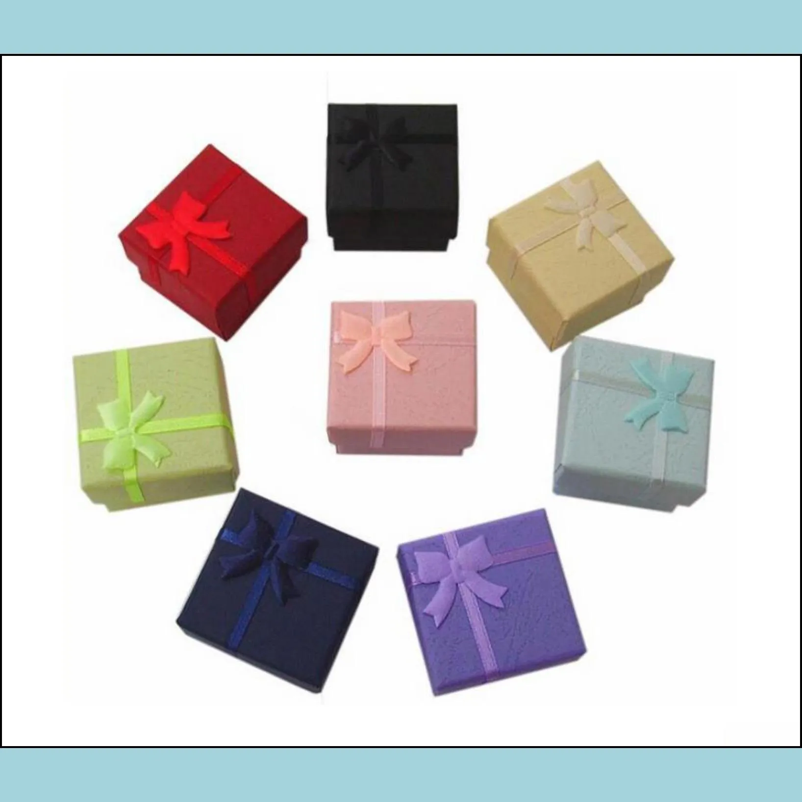 boxes packaging display jewelrywholesale 50 pcs /lot square ring earring necklace jewelry box gift present case holder set w334 ayepd