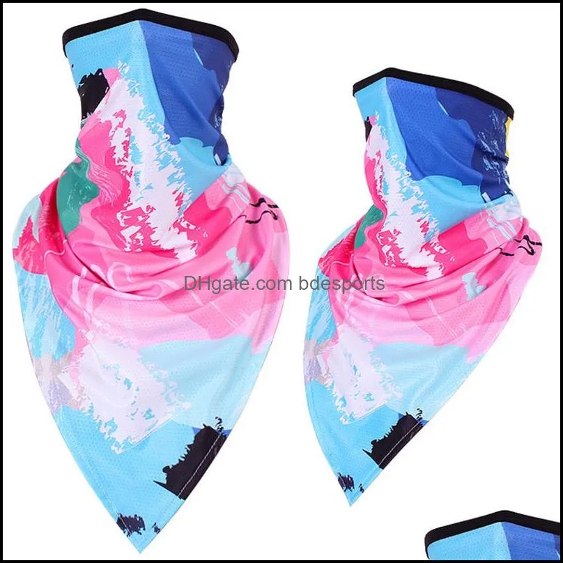 ice silk triangle scarf outdoor sports cycling face mask quickdrying scarf hip hop bandanas breathable riding fishing sunscreen masks