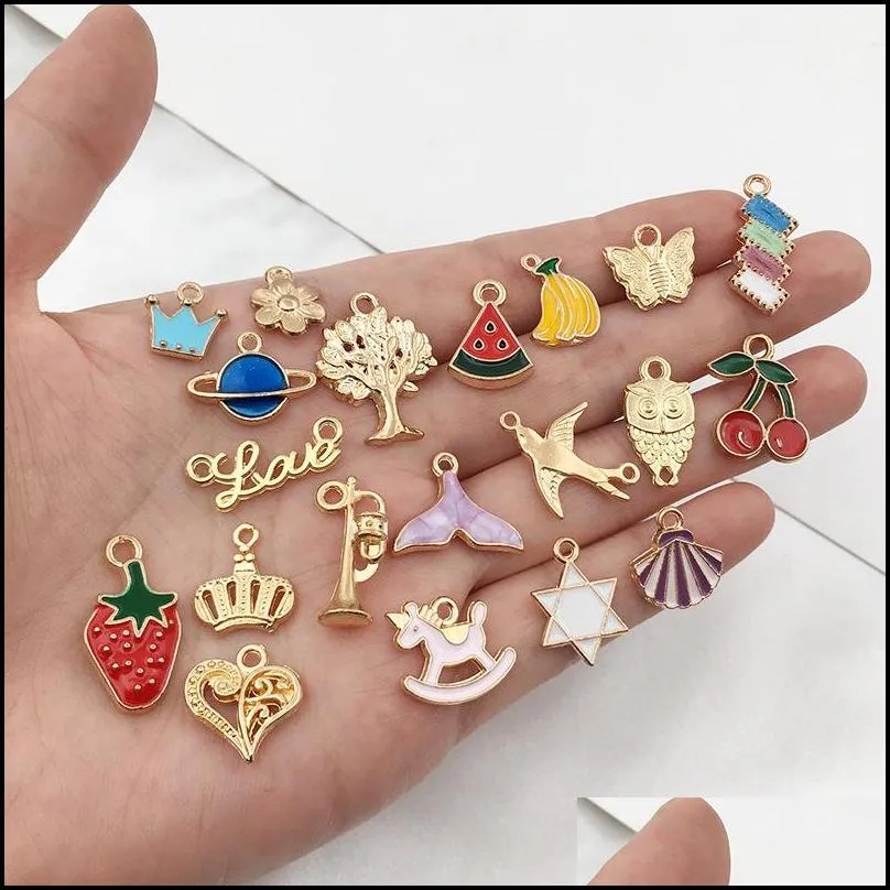 mix 150pcs kc gold plate jewelry charms pendants diy handmade earring findings bulk bracelet necklace accessories for sale wholesale