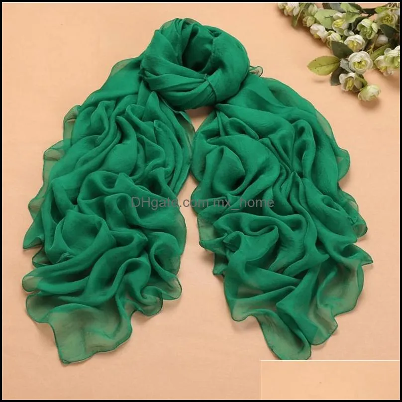 solid color chiffon sunscreen scarf 180x75cm long pure color silk summer chiffon scarf shawl sunscreen beach towel
