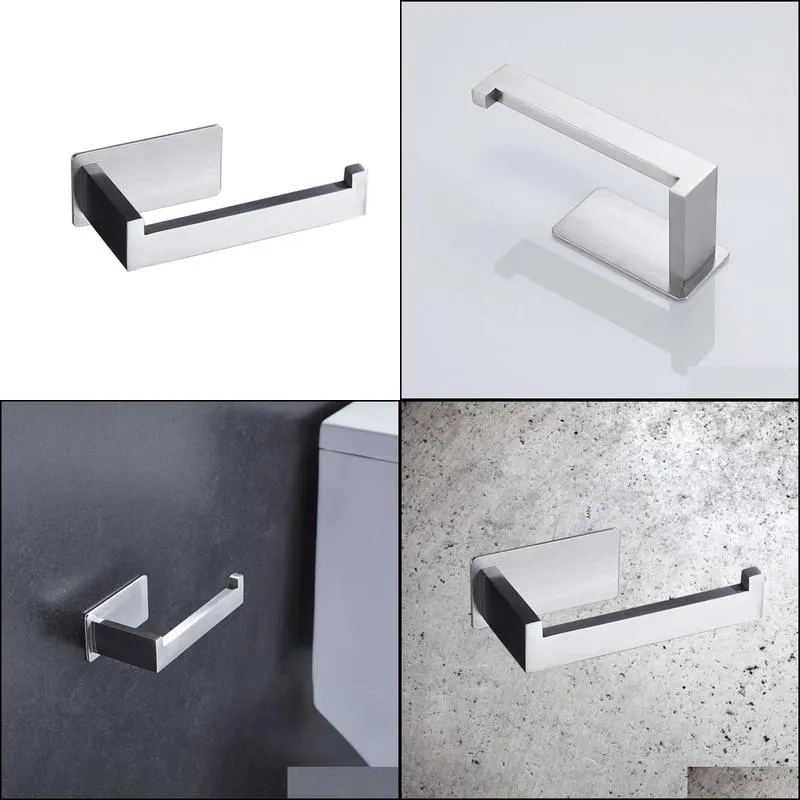 304 stainless steel toilet paper holder durable wall mounted roll paper organizer towel rack bathroom tissue holder y200108239c