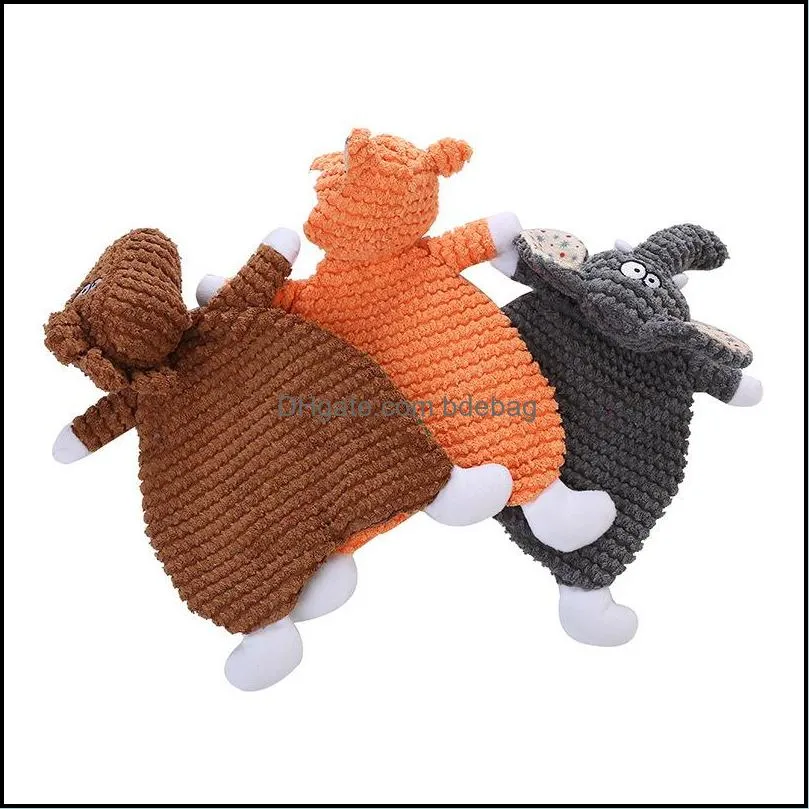 dog plush chew toy fox elephant hippo shaped squeaky toys for dogs interactive stuffed dog chew toys