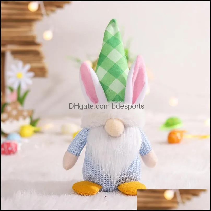 easter bunny gnome faceless doll plush dwarf home office party tabletop decorations kids toys