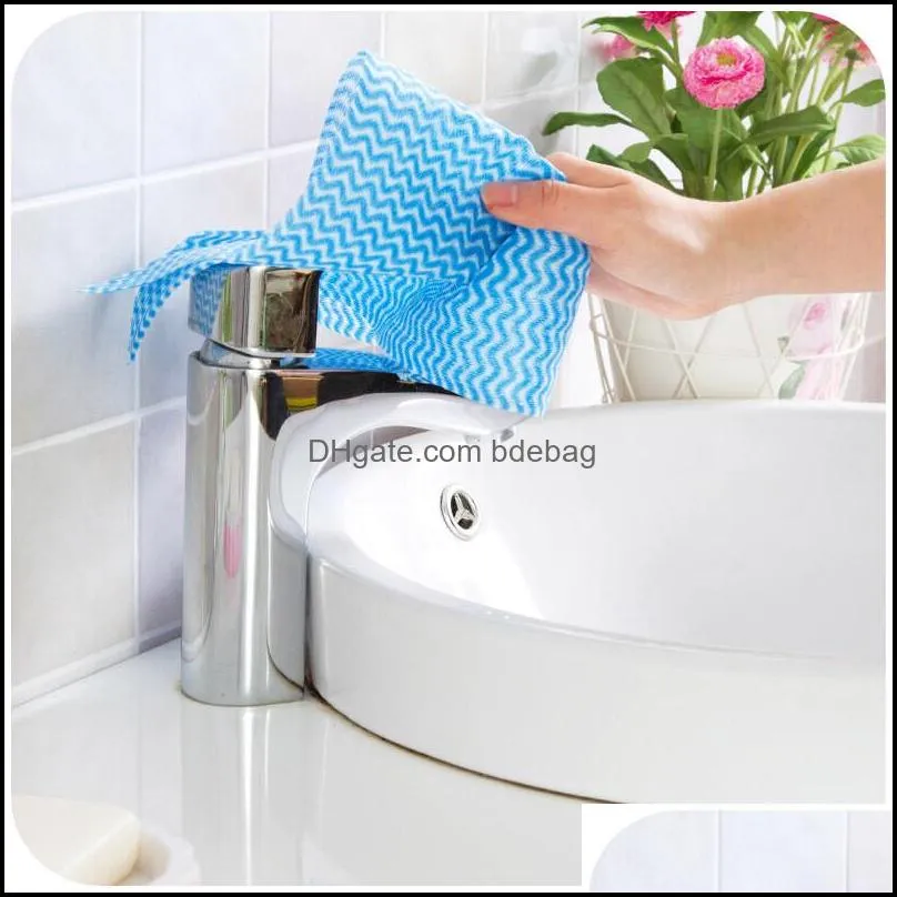 50pcs/roll nonwoven dishcloth nonwoven disposable wash cloth kitchen restaurant dishcloth rags disposable home clean cloth