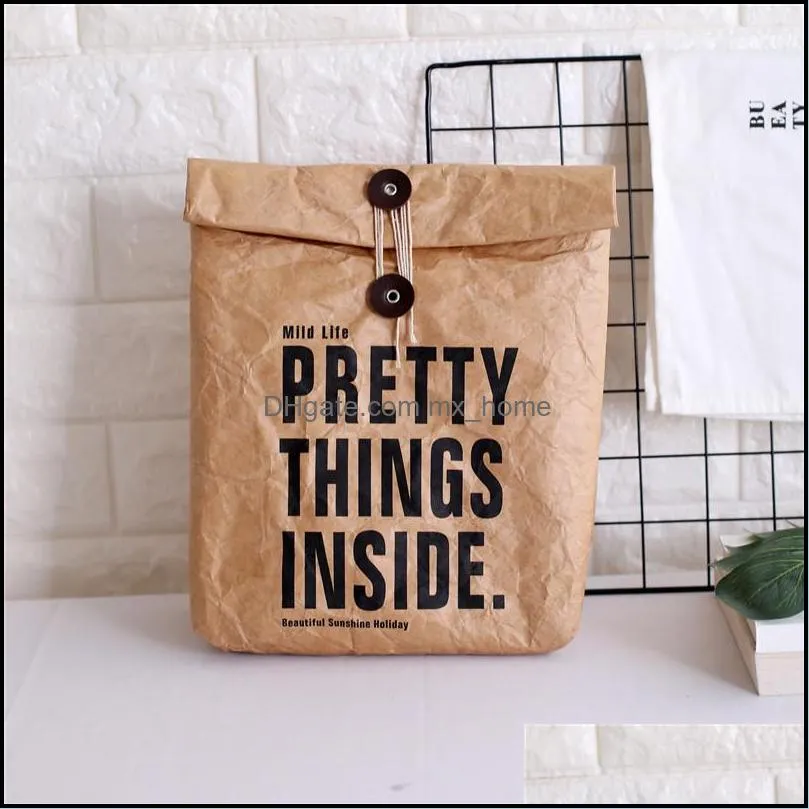 dupont kraft paper lunch bag reusable food storage box sack durable insulated portable kraft brown paper bag picnic bento bags