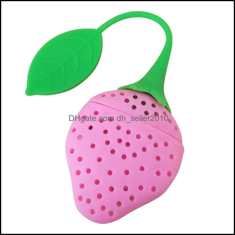 silicone fruit cute tea bag funny loose leaf tea infuser in strawberry and lemon shape filter device herbal spice diffuser