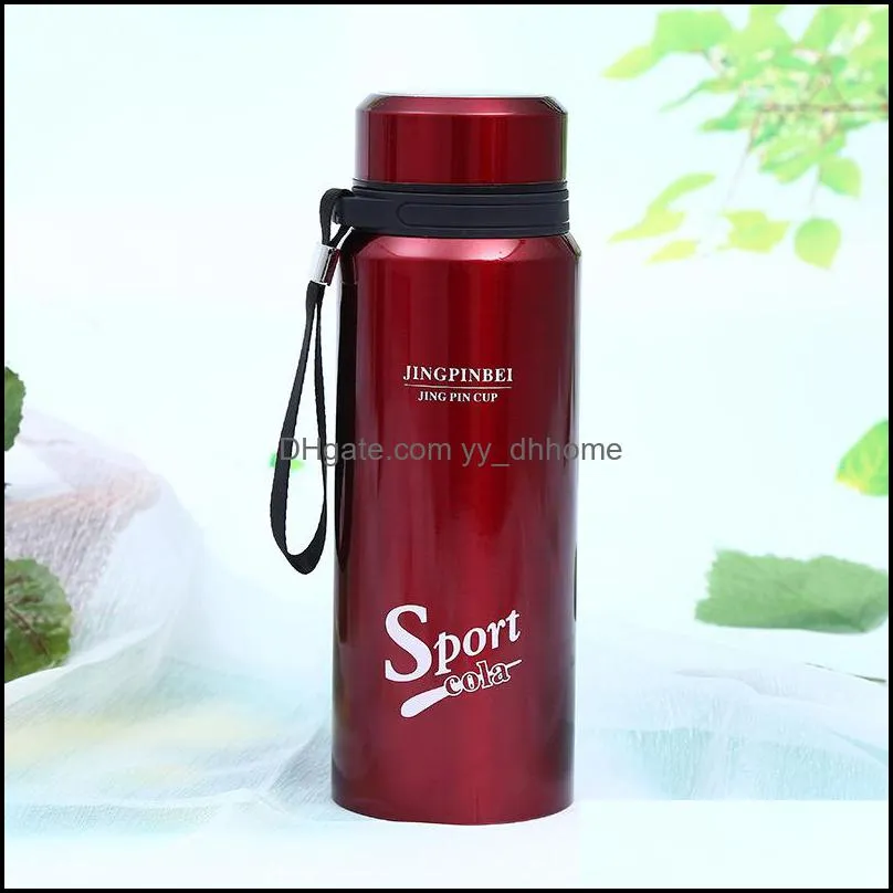 sports water cup doublelayer vacuum stainless steel vacuum flask straight body seal leakproof sports thermos cup