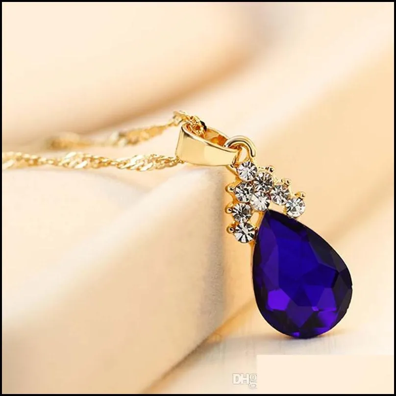 wedding jewelry sets for brides teardrop stud earrings necklace flower pear cz diamond necklaces ear ring womens day drop ship