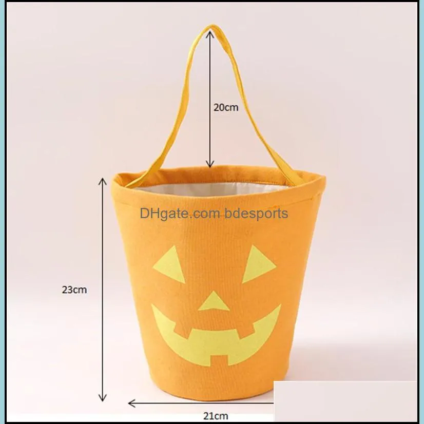 halloween candy bucket gift wrap kids candy collection canvas bag halloween candy pouch festival gift handbag decorations