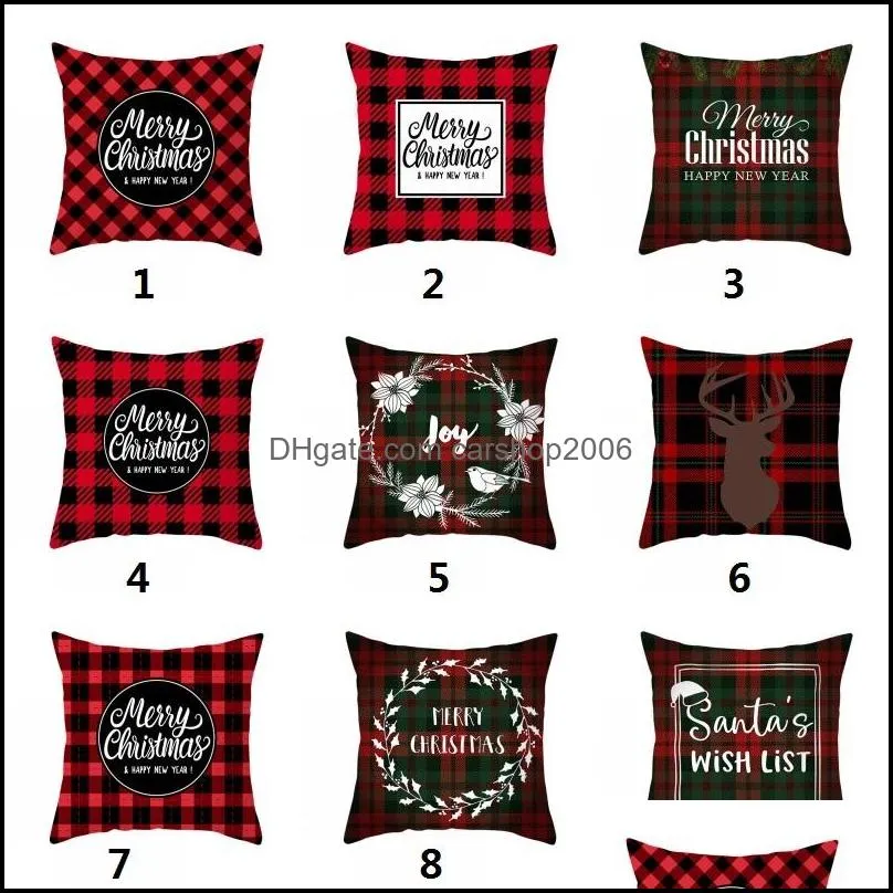 christmas stripe cushion covers singlesided digital printed peach skin pillowcase xmas sofa throw pillow case xmas gift home decor