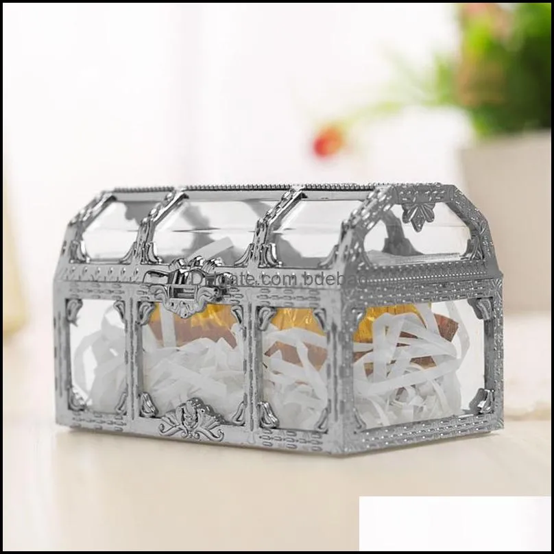 gift wraps treasure chest candy box wedding favor mini gift boxes food grade plastic transparent jewelry stoage case