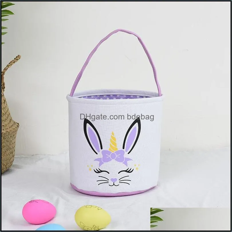 easter party eggs hunt baskets spring easter canvas bunny basket egg bags for kids