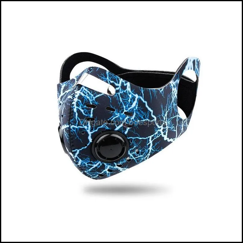 cycling face mask outdoor sports windproof dustproof pm2 5 mask carbon filter earloop bib washable masks with filter