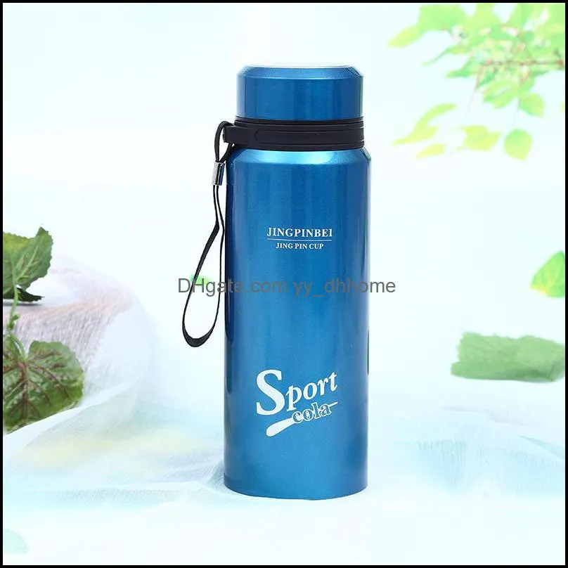 sports water cup doublelayer vacuum stainless steel vacuum flask straight body seal leakproof sports thermos cup