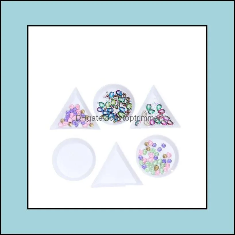 Other Items Salon Health Beautyplastic Triangle Round Bead Sorting Trays Nail Art Tray Picking Plates For Diamond Jewelry Drop Delivery