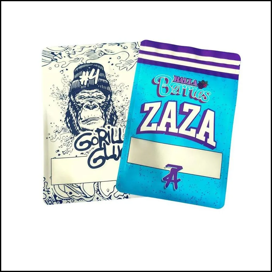 Packing Bags Empty 28g 1oz Package Smell Proof Mylar Bag Zaza Cookie Backpackboyz Gorilla Glue Packaging jllWeT