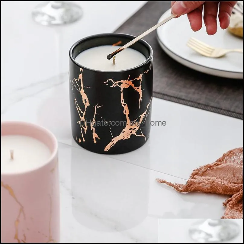 marble scented candle marble gold pattern ceramics candle ins aromatherapy candles home decor valentine day candle gift