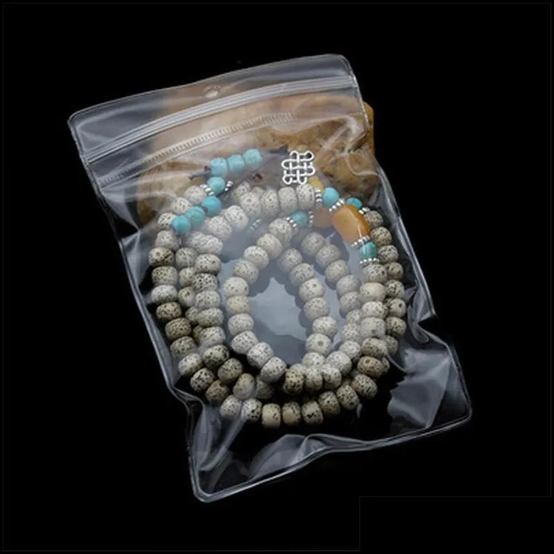 transparent pvc jewelry pouches bags clear plastic antioxidation zip lock earring pendant necklace bracelet storage holder 100pcs