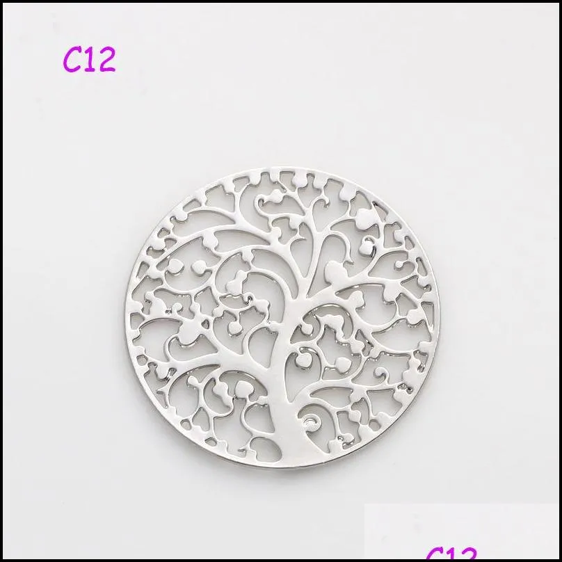 20pc mixed design round window plate charms silver floating plates for 30mm glass charms locket wholesale