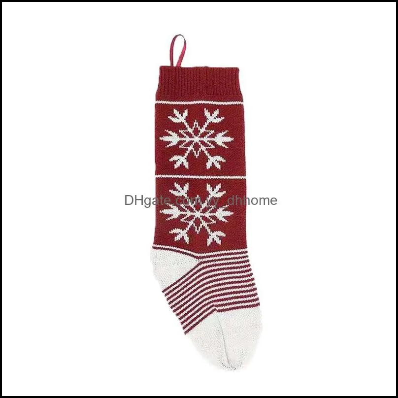 knitted christmas hanging bag kids knitted christmas gift bags wool xmas tree socks decor jacquard candy gift socks