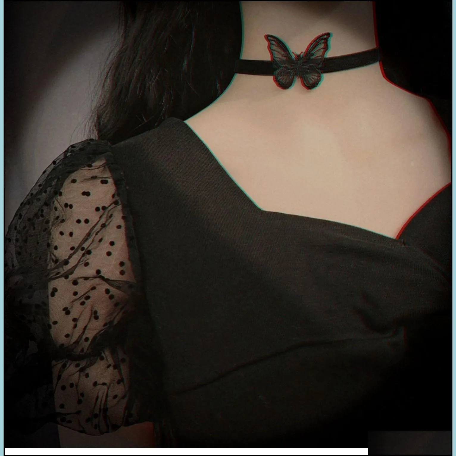 cute girl black white velvet lace butterfly choker student clavicle chain neck collar fairy jewelry women necklaces gift