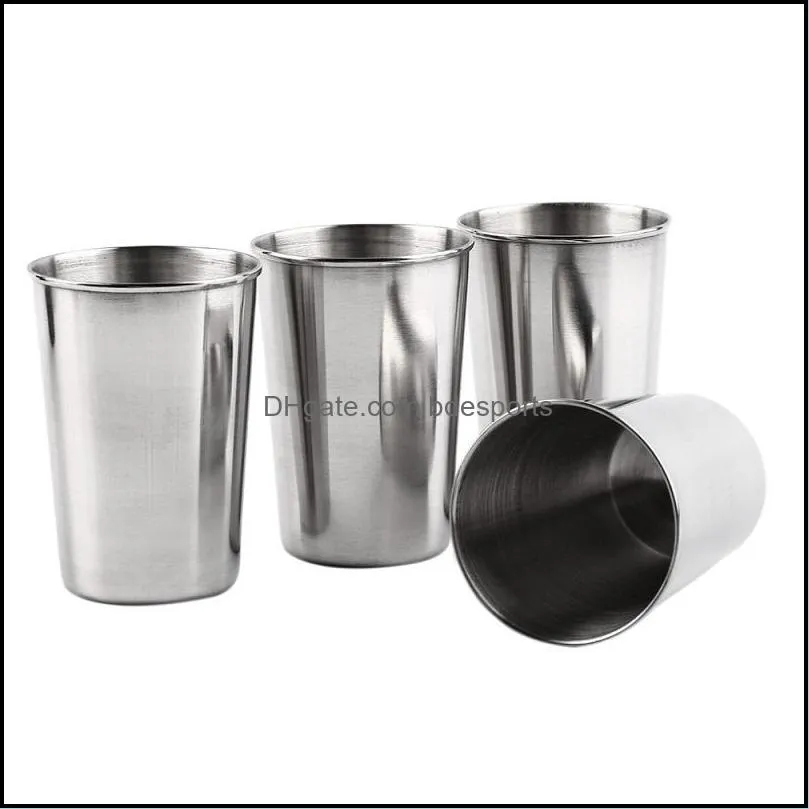 stainless steel tumbler cover mug sets 30ml portable camping hiking folding tea coffee beer cup 4pcs / set
