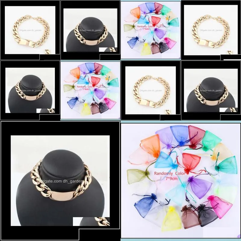 necklaces arrival chunky wide bold gold curbed chain link id pendant statement choker necklace ps0047 vlgd8 o3npc