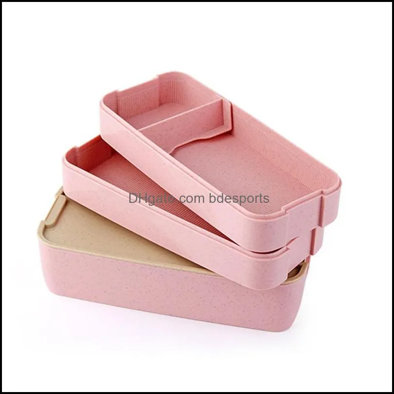 900ml 3 layers lunch box stackable japanese styles bento food storage container microwavable dinnerware lunch case