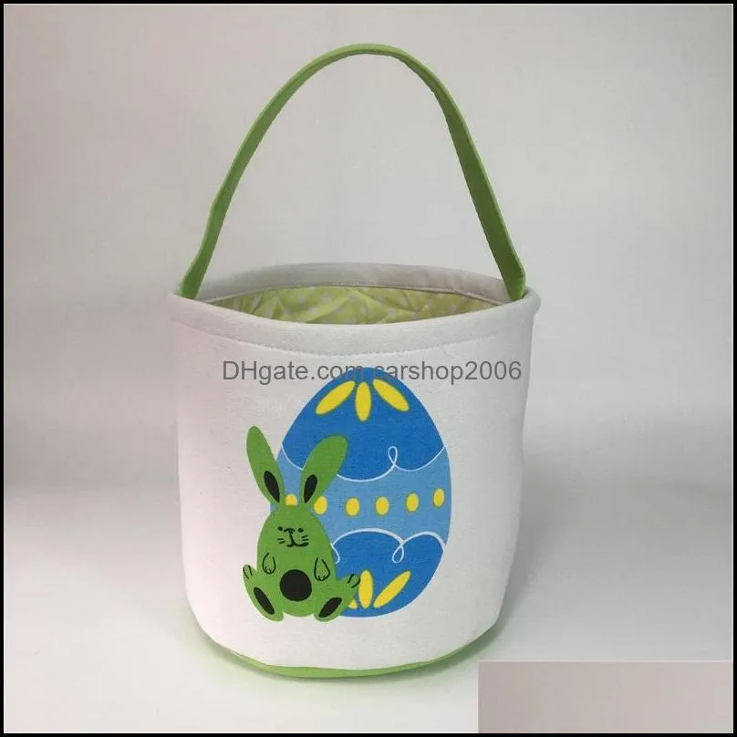 easter rabbit egg bucket cotton canvas bunny candy egg hunt basket kids easter bunny toys basket