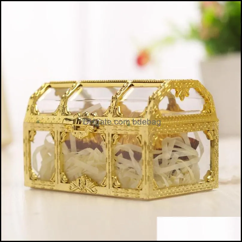 gift wraps treasure chest candy box wedding favor mini gift boxes food grade plastic transparent jewelry stoage case