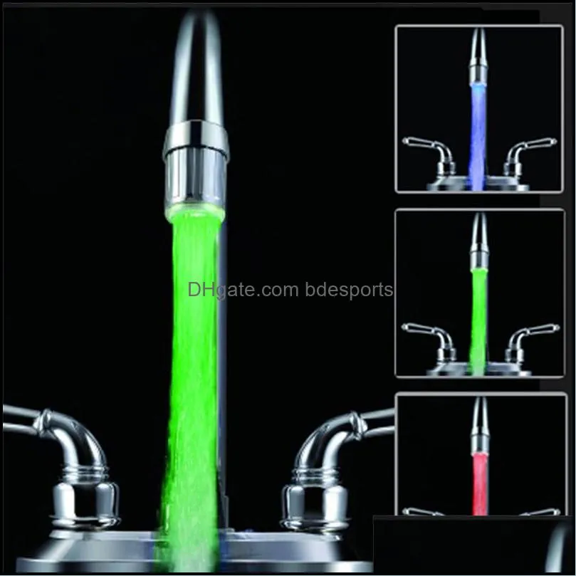 led water faucet  7 colors changing glow water faucet change color light basin water nozzle kitchen bathroom faucet