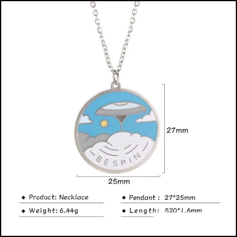 pendant necklaces eueavan 10pcs ceonosis endor bespin tatooine dacobah stainless steel necklace chain women gift for friend wholesale