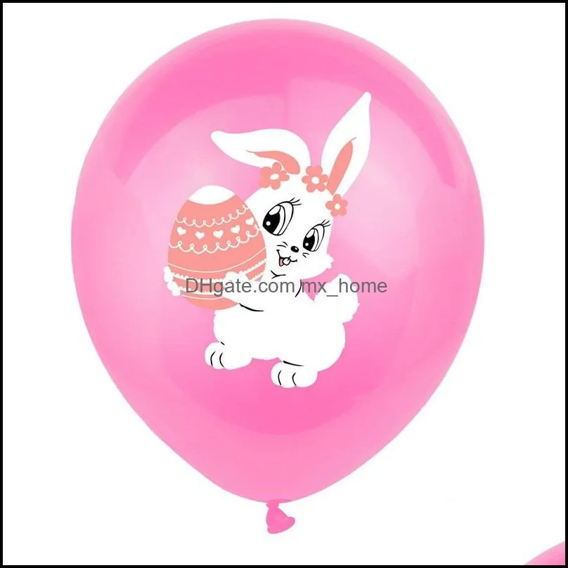 12 inches easter balloons latex rabbit egg printed balloons kids bunny party balloon supplies lovely easter decoration